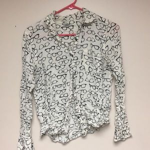 Black and white button up